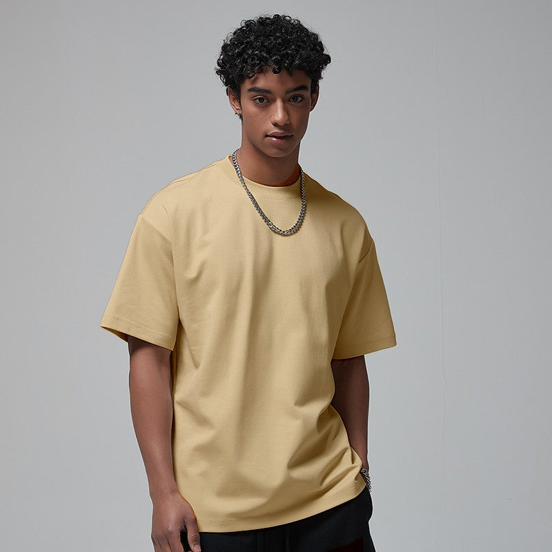 100 Heavy Weight Cotton T shirt For Men Women Short Sleeve Plain Tops Solid Oversized Tee Shirts Quality Clothing 8.8oz 250gsm