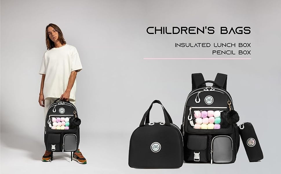 Mochila Meetbelify para Meninas Mochila Estética para Estudantes do Ensino Fundamental Adolescentes Meninas