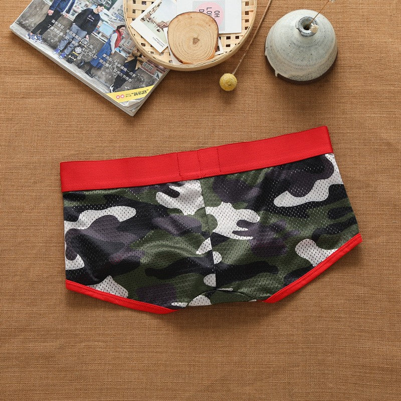 Men's nylon mesh breathable cool Camouflage underwear addicted youth boxer briefs