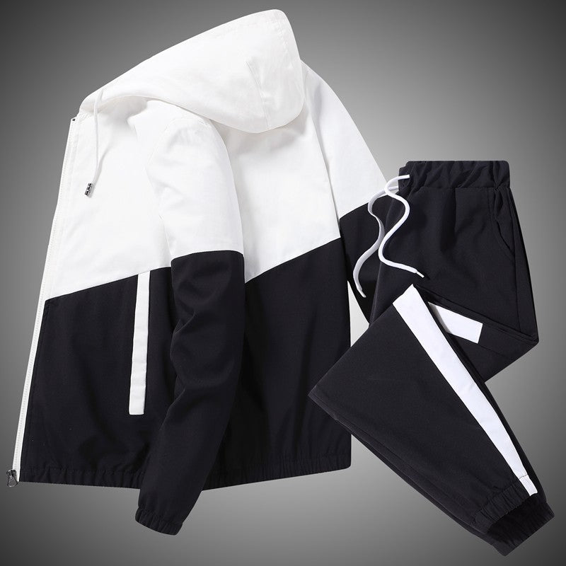 2025 Men Tracksuit Casual Joggers Hooded Sportswear Jackets And Pants 2 Piece Sets Hip Hop Running Sports Suit