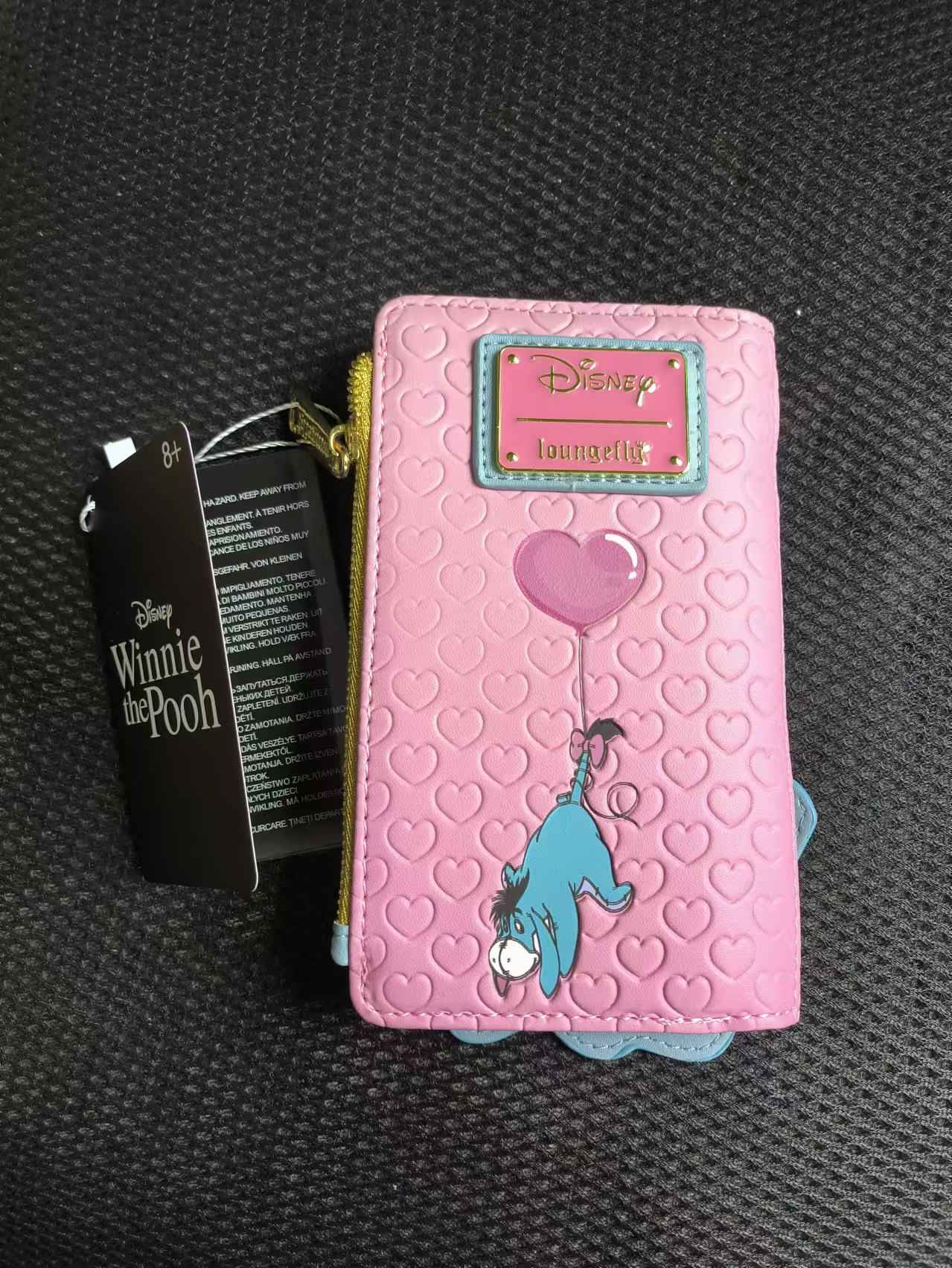 New Disney Loungefly Cute Love Donkey Wallet Cartoon Pink Card Bag Zero Wallet Girl Birthday Gift Casual Wallet