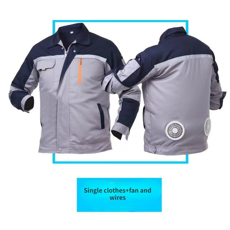 Cooling Air Conditioning Clothing Sunscreen Long Sleeve Cooling Fan Jacket USB Charging Men Outdoor Activity Electrician Clothes
