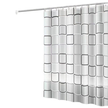 1/2Pcs PEVA Shower Curtain,Waterproof Shower Curtain for Home Bathroom,Modern Geometric Plaid Curtain for Decoration Accessories
