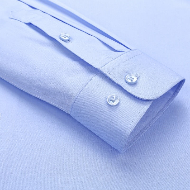 8XL Anti-Wrinkle 80% Cotton 15% Elastic Silk 5% Spandex No-Iron Business Office Soft Cozy Micro Elastic Long-sleeved Shirts Men