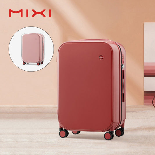 Mixi Patent Design Travel Luggage Women Men Suitcase On Wheels Spinner Trolley Case Bag 18" Carry On 20" 24" Check In 100% PC