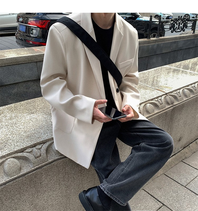 2024 Spring Summer Men Formal Blazers Men Korean Fashion Loose Casual Dress Jacket Men Harajuku Social Suit Jacket Clothing