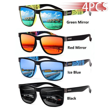 4 PCS Fashion Vintage Pattern Square Sunglasses Men Women Fishing Driving Man Luxury Brand Designer Sun Glasses UV400 Eyewear ?