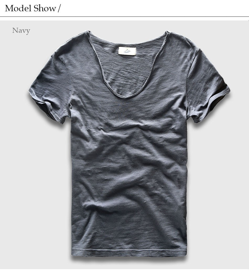 Zecmos Brand Men T-Shirt Plain Hip Hop Fashion Casual V Neck T Shirt Best Seller for Men Short Sleeve Man Top Tees