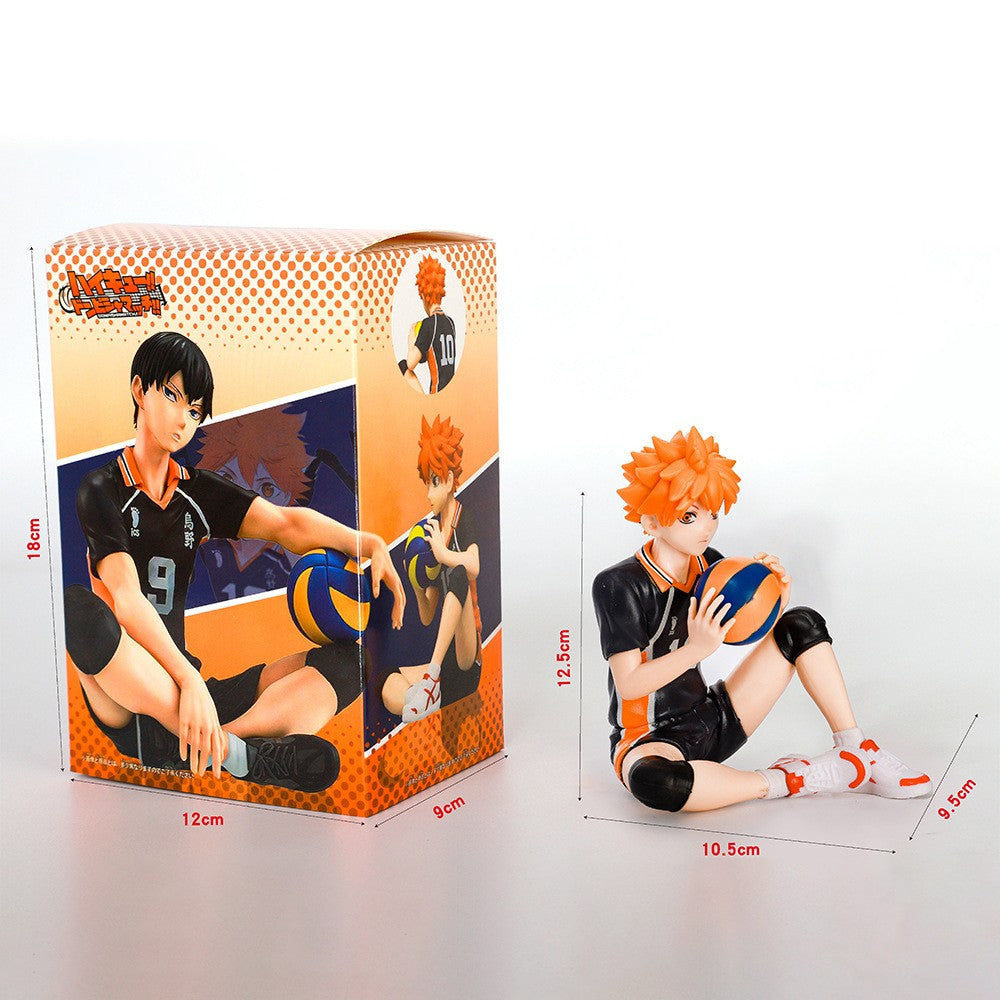 12,5cm Anime Haikyuu Figura Shoyo Hinata Modelo Brinquedo Boneco de Ação Noodle Stopper Tobio Kageyama Coleção de Voleibol Brinquedo de Caixa