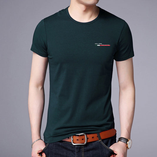 2025 New Summer Brand Tops Round Neck t Shirt For Men 95% Cotton 5% Spandex Plain Bulk Short Sleeve Casual Fashion Mens Clothes