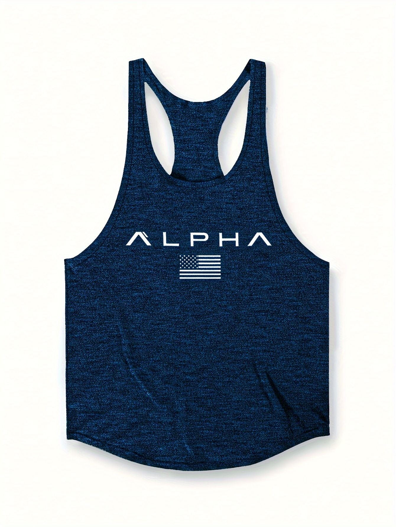 Cross-border European Size Alpha Men's Printed Round-neck Fitness Vest, Undershirt, Muscle Quick-drying Basketball Vest