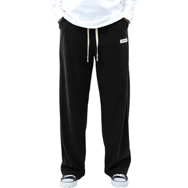 Mens Corduroy Joggers Pants Casual Cargo Pants Drawstring Elastic Waist Baggy Tapered Sweatpants with Pockets Outdoor Sweatpants