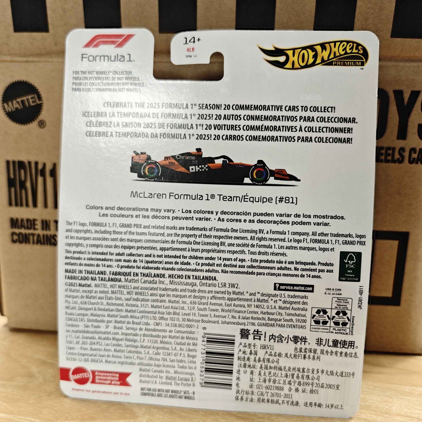 Novo Hot Wheels Premium 2025 F1 Racing Car Model Liga 1:64 Modelo Diecast Red Bull McLaren Mercedes Equipe Colecionável Veículo de Brinquedo