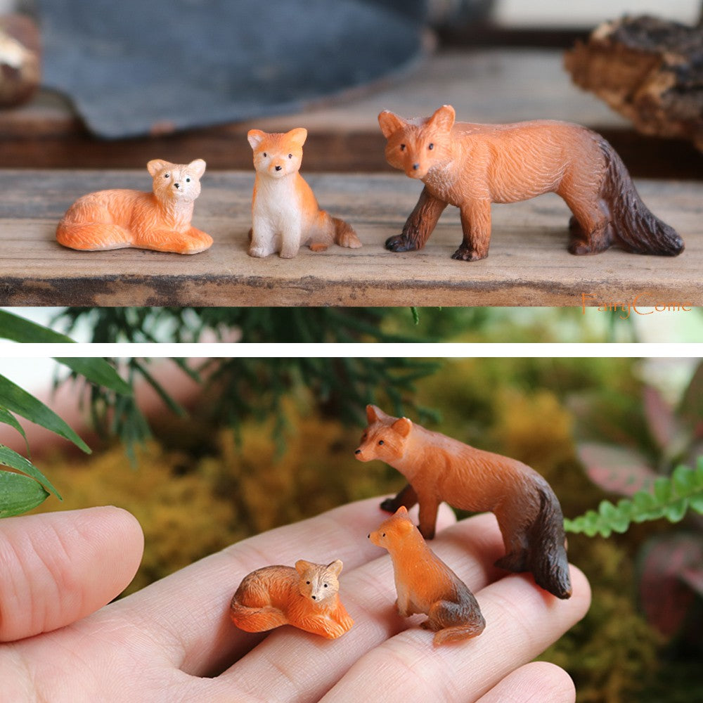 Miniature Fairy Garden Squirrels Set Miniature Forest Animal Figures Figurines Kit Mini Garden Supplies Bonsai Decorations