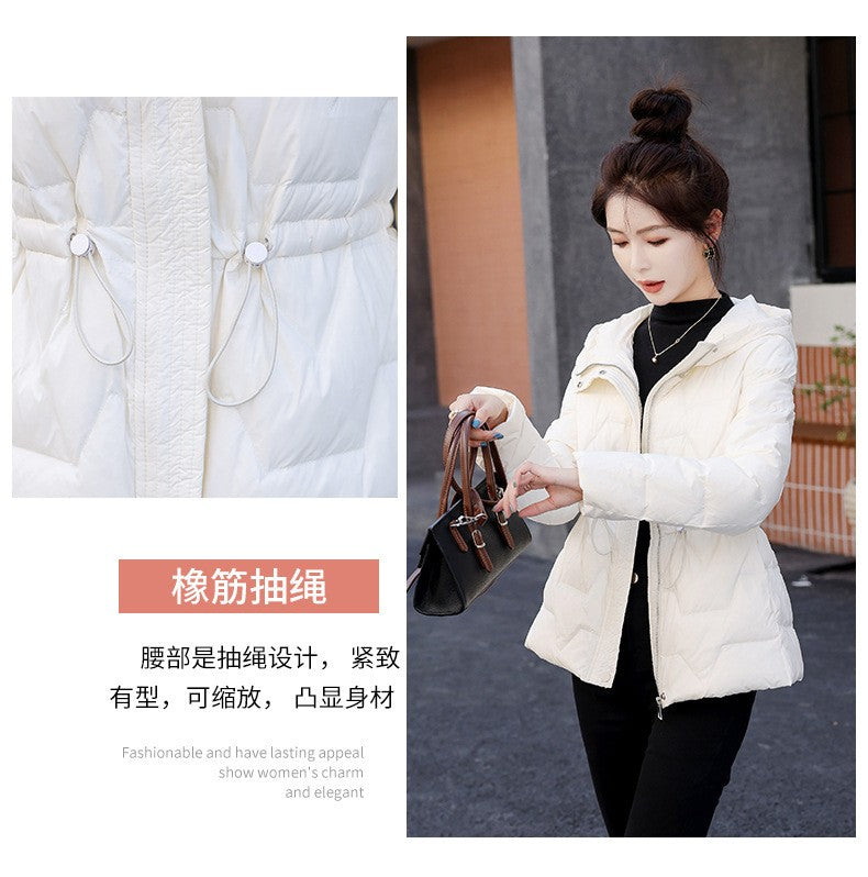 Down For Women, Lightweight Short, 2024 Winter New Collection, Waist Cinching And Warm, Duck Down Slim Fit, Korean Version