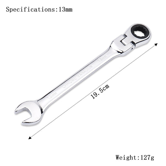 Ratchet Wrench Combination Metric Flex Head Ratcheting Wrench Metric Standard 11-15mm Sturdy Chrome Vanadium Steel Spanner Tools