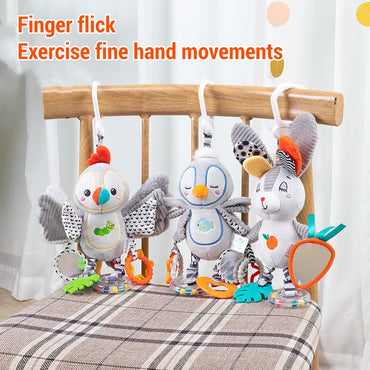 Chocalhos de Bebê Móbiles Desenho Animado Sino Animal Brinquedo Crianças Educação Precoce Desenvolvimento Sensorial Aperto de Mão Coelho Pinguim Chocalhos Brinquedos Presente