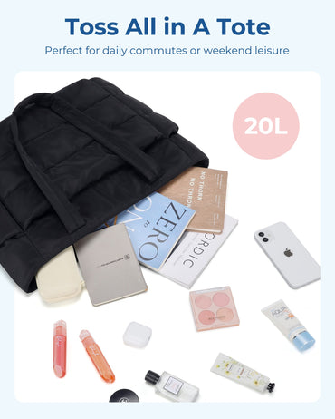 BAGSMART Tote Bag Puffy Padded Women's Bags Leisure Commuting Handbag Large Capacity Mommy Go Out Storage Organizer