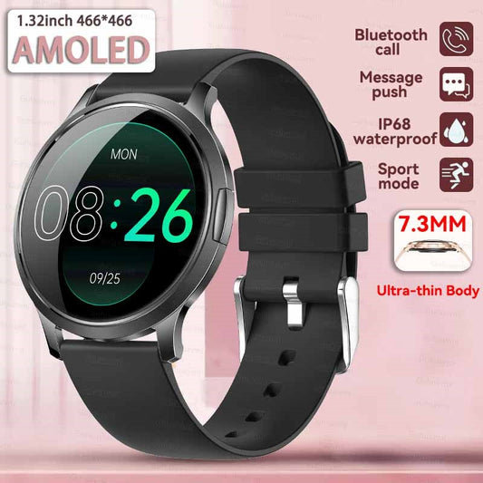 2026New Ultra Slim 1.32" HD AMOLED SmartWatch Women's Screen Always Display Time Heart Rate Calls HD High-end Fashion Smartwatch