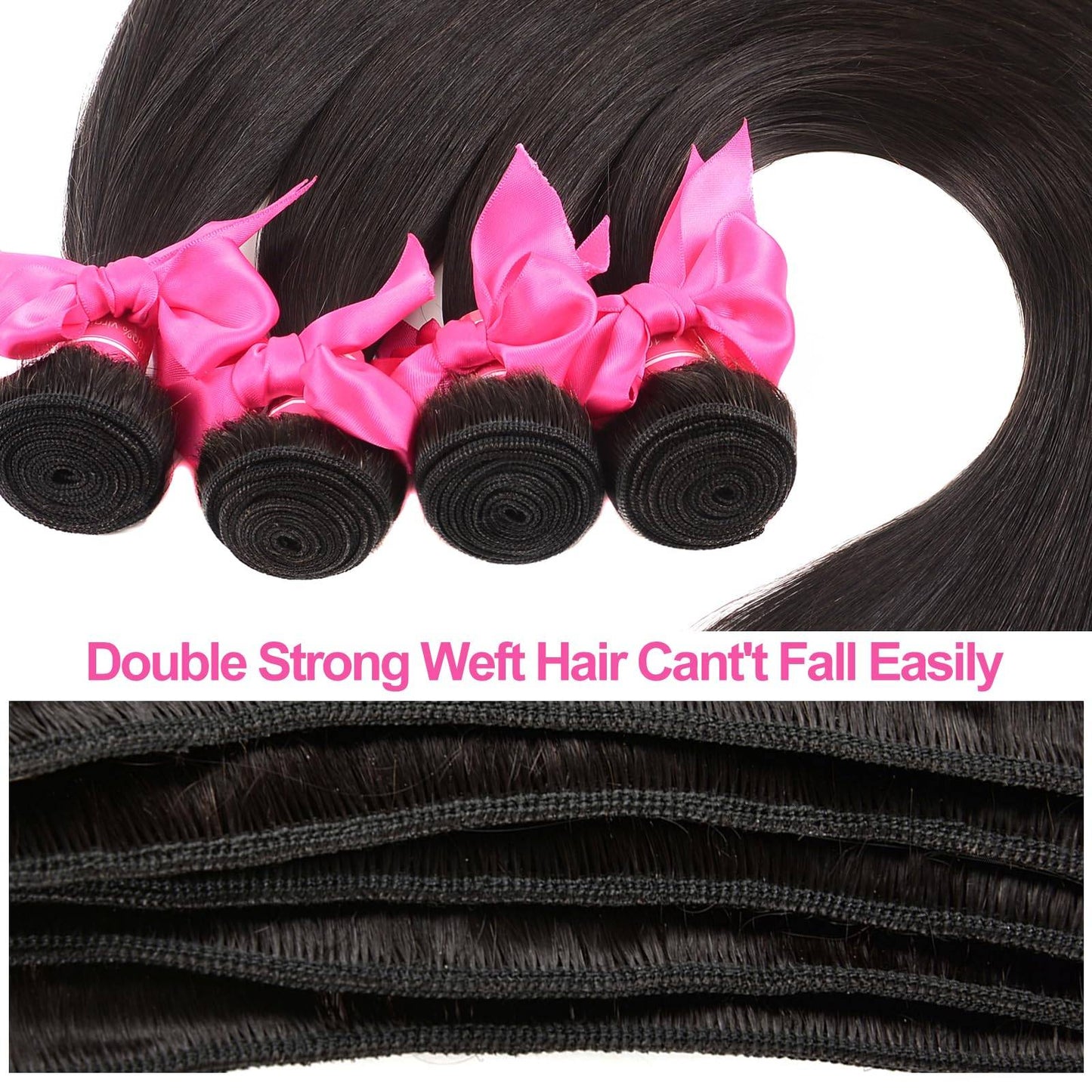 Cabelo Humano Liso em Trama 12A Cabelo Humano 4 Tufos Cabelo Liso 20 22 24 26 Polegadas Extensões de Cabelo Humano Brasileiro Virgem em Promoção
