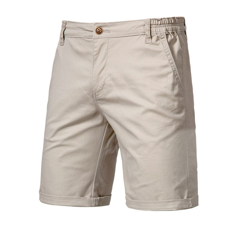 Men Summer Soild Cotton Shorts For Man Casual Business Shorts Elastic Waist Sport Beach Shorts Gym Running Shorts Male Clothing
