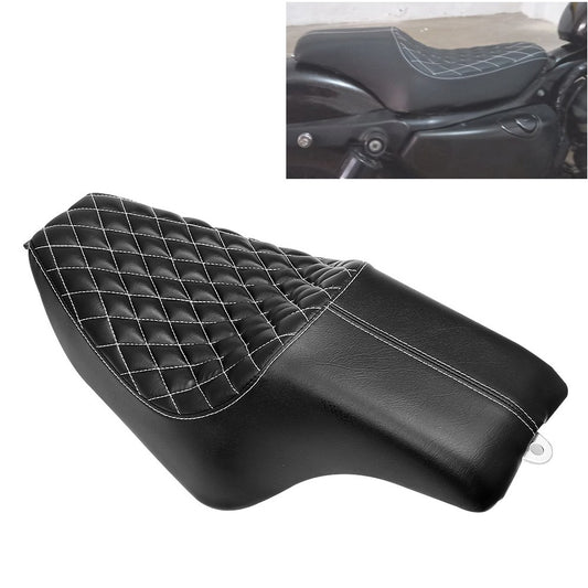 Black Driver Front Rear Passenger Seat Motorcycle Two Up Seat For 2004-2016 Harley Sportster XL883 1200 Custom 72 48