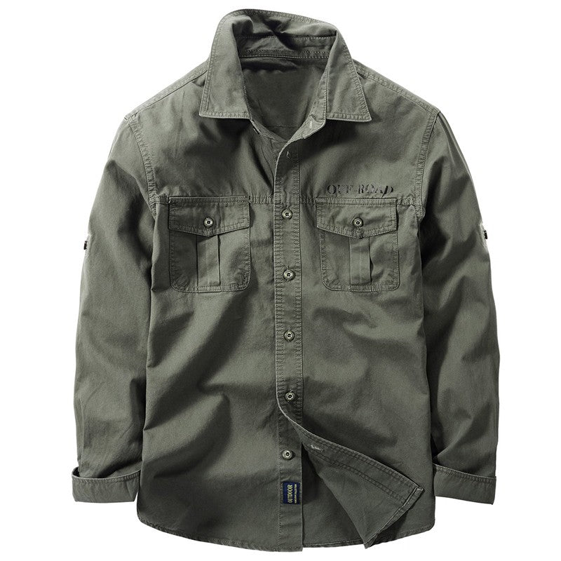 New Men's Spring Multi-pocket Military Tactical Shirts Male Autumn Breathable Blouse Long Sleeve Working Camisa Cargo Shirts