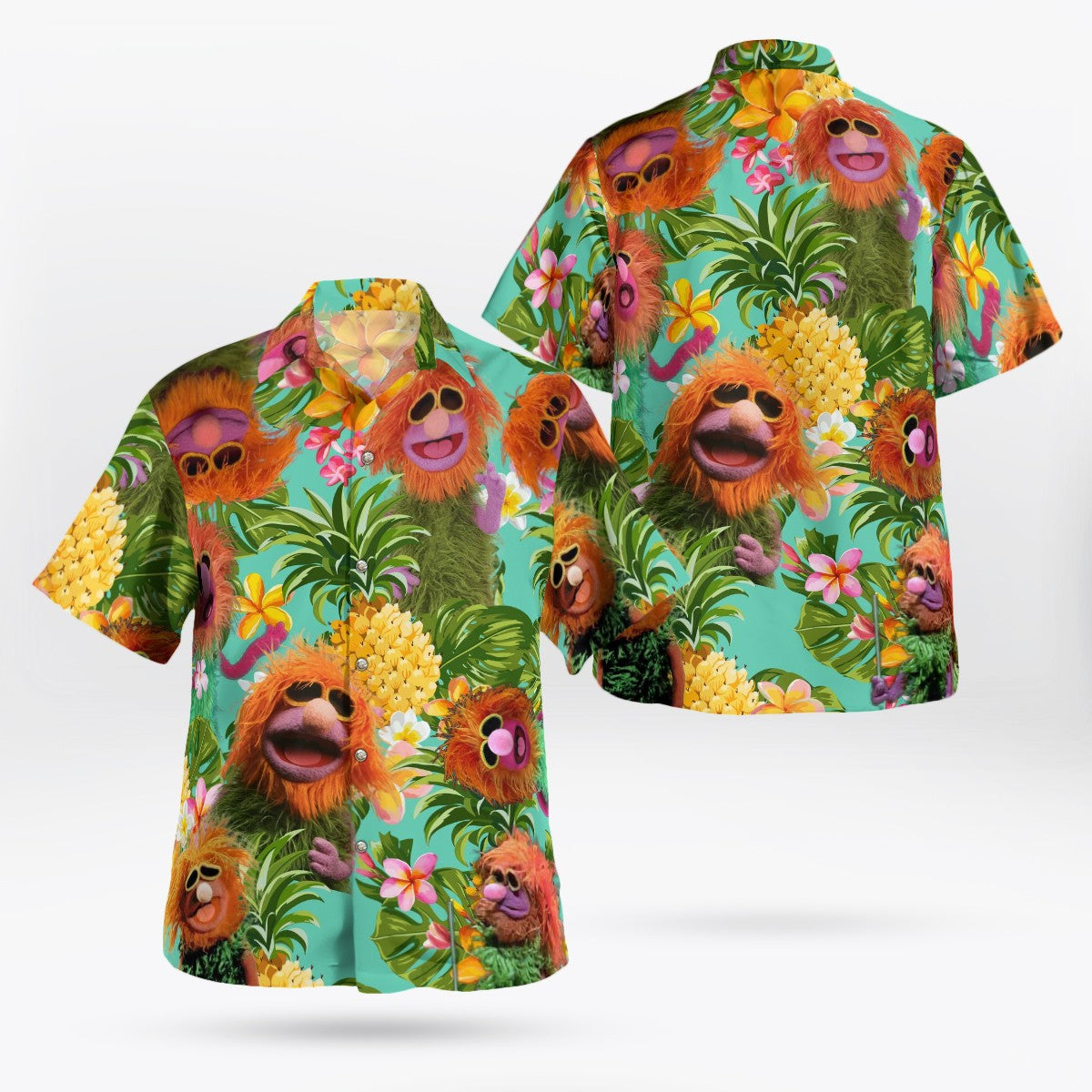 Harajuku Anime 3D Elmo Shirt Hawaiian Shirt Men's Summer Short sleeved Shirt Men's Shirt 2024 Plus Size 3xlshirt Chemistry Homme