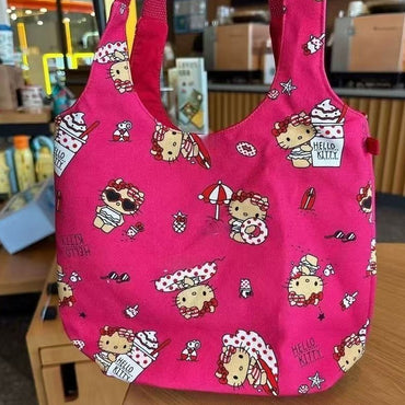 Hawaii Vacation Beach Cat Storage Bag Kawaii Japanese Charm Cat Storage Bag Shopping Bag Portable Decorative Birthday Gift