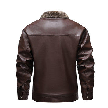 Men Leather Jacket Winter Fleece Lined Biker Jackets Fashion Motorcycle Jacket Faux Leather Coat Outwear Casual Streetwear