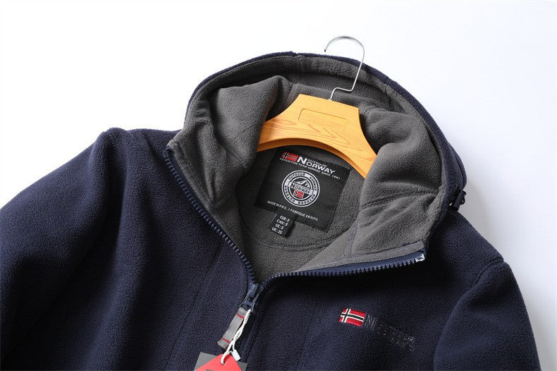 2024 Brand Winter Fleece Jacket Men's Casual Thickened Wool Jacket high quality Design Warm Fashion Hooded Coat Outdoor Ski Suit