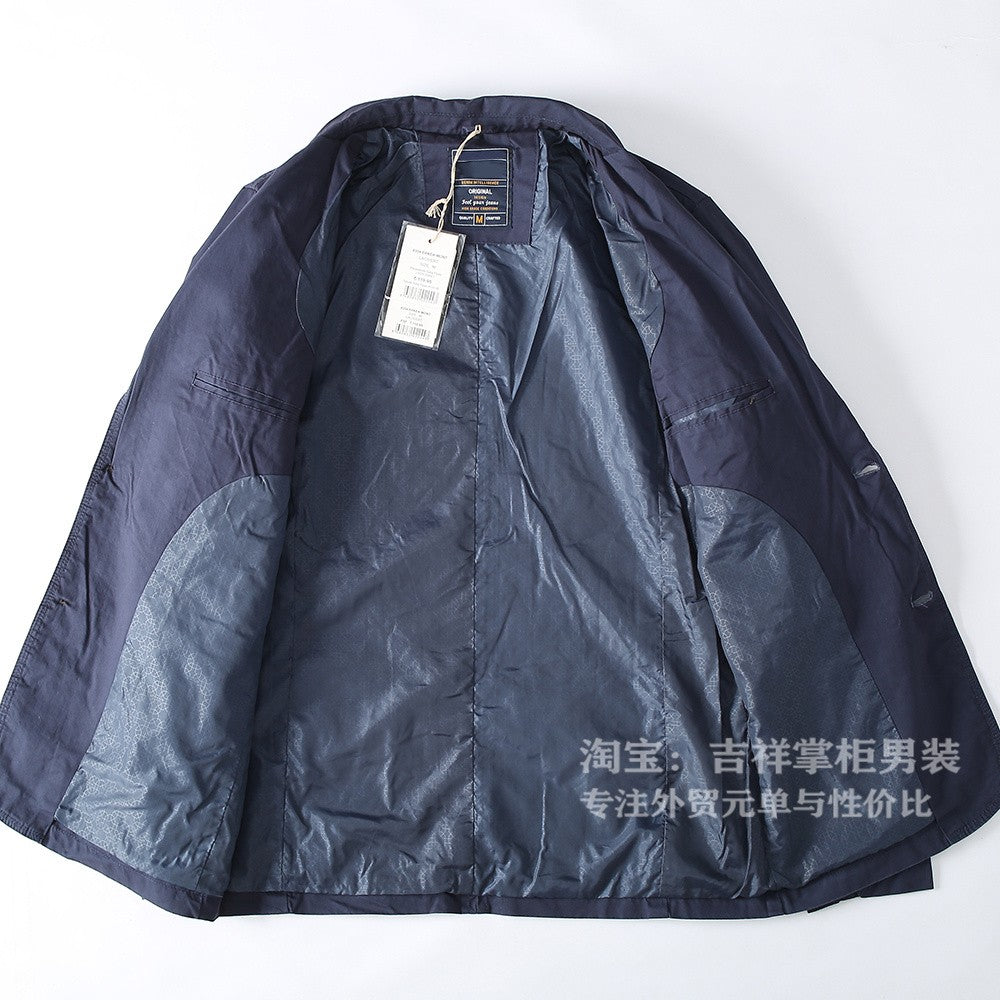 Turkey High Quality 100% Cotton Yarn Washed Breathable Autumn Men's Casual Blazer Suit Light Versatile Suit Coats Citboys Cool