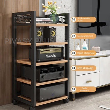 4 Colors Relief Amplifier Rack 3 Height Settings Audio Shelf E1 Grade Speaker Stand For Home Theather Storage Amplifiers Players
