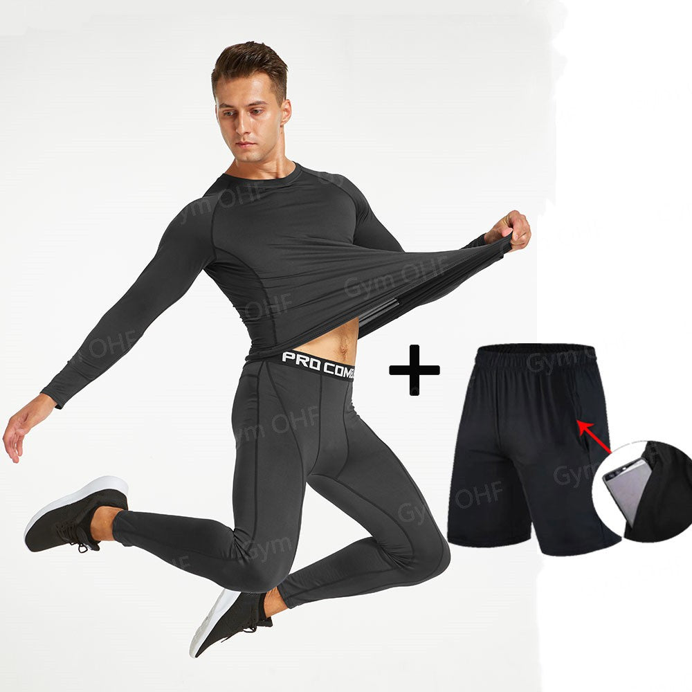 Thermal Man Underwear Set Spi/Der Compression T Shirt Leggings Yoga Sets Fitness