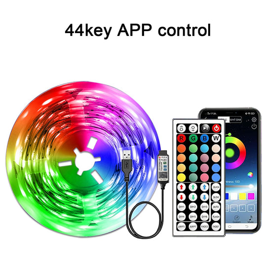 Led Strip Lights RGB Led Ribbon Flexible Tape with Remote Control for Rome Bedroom Decor TV Backlight Luces Led