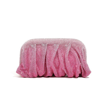 XIYUAN Shinny Ruched Rhinestone Clucth Purse Women Luxury Designer Evening Bags Fashion Party Dinner Handbag Bridal Makeup Bag