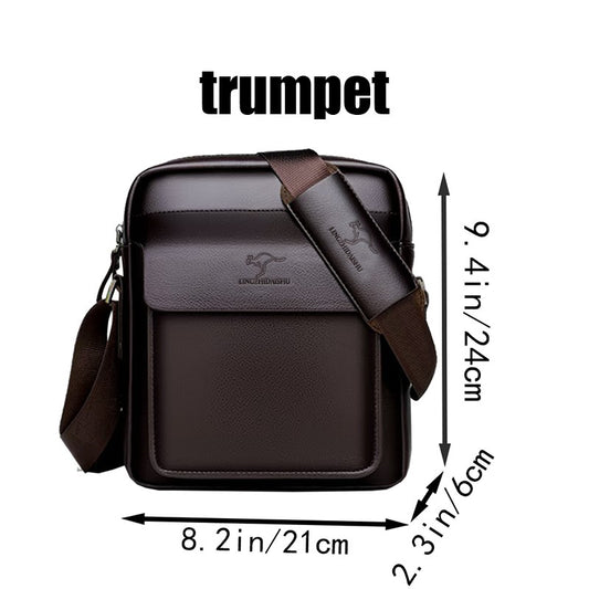Men's shoulder bag, essential for business work, comes in large and small designs, simple crossbody bag