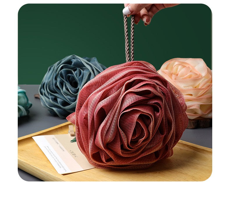 Elastic Mesh Lanyard Design, Body Cleaner Exfoliating Bath Flower, Nylon Cleaning Brush Bath Puff Body Cleaning