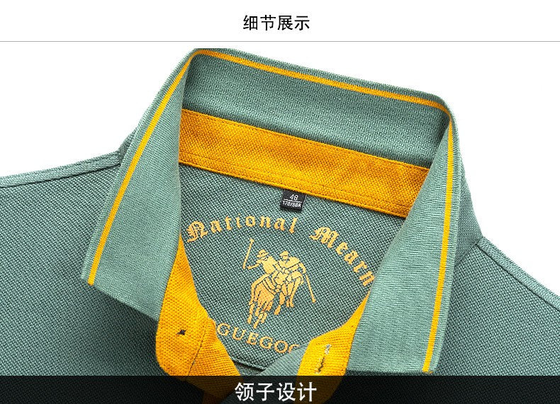 Summer New Embroidered Cotton Short Sleeved Polo Shirt for Men's Fashion, Casual, Comfortable, and Breathable T-shirt Top