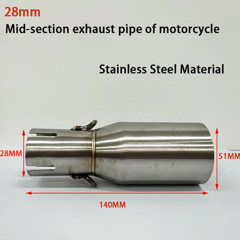 Motorcycle Modification Exhaust Pipe Exhaust Middle Section 28 30 32 33 35 38 40 42 45mm Adapter 51mm Exhaust