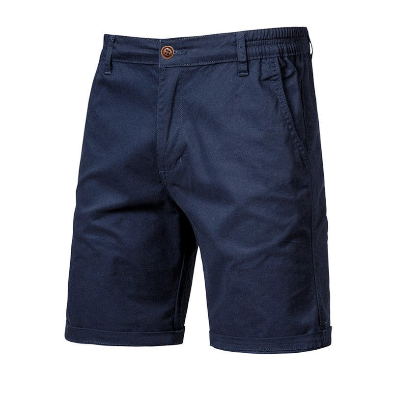 Men Summer Soild Cotton Shorts For Man Casual Business Shorts Elastic Waist Sport Beach Shorts Gym Running Shorts Male Clothing