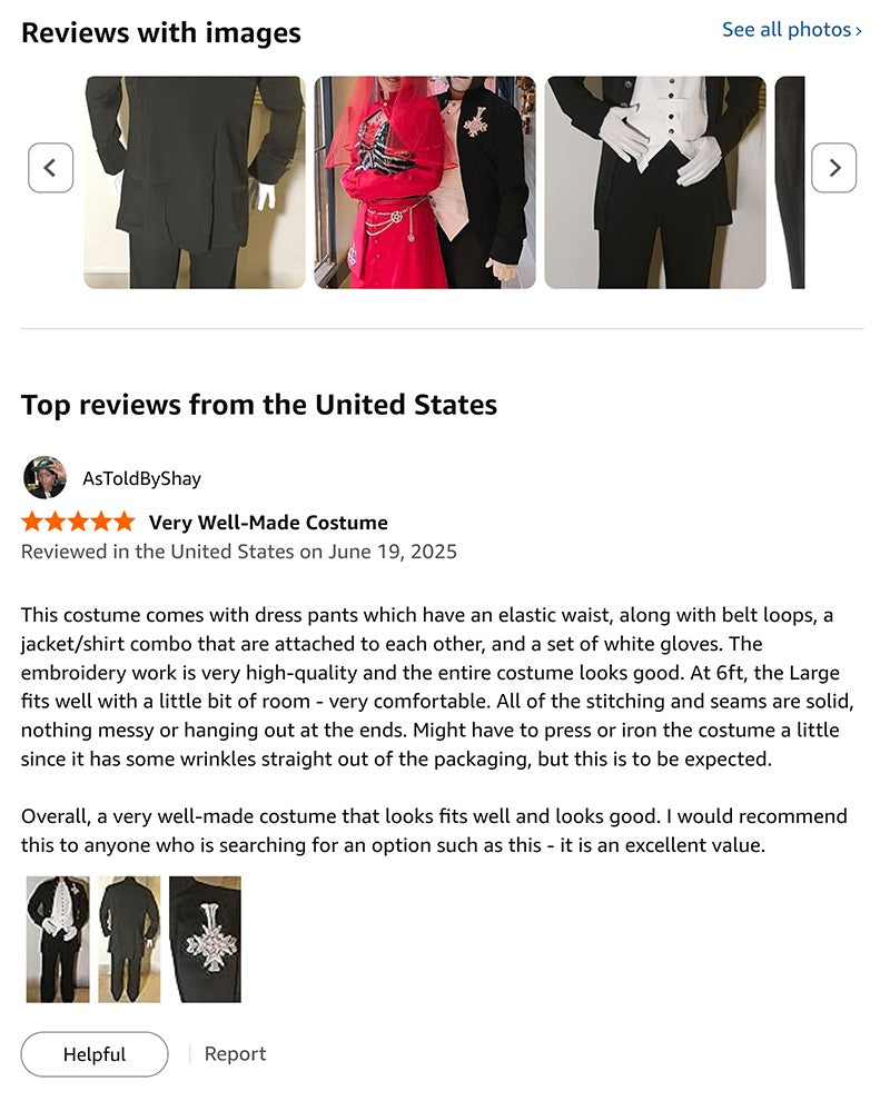 Fulujiacos Ghost Cosplay Costume Alpha and Omega Papa Emeritus Cosplay Costume uniform Suit Halloween Stage Show Roleplay Men