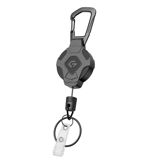 GITFOS Retractable Keychain Heavy Duty Tactical ID Badge Reel Strap Holder With Phone clip fastener Retractable Cord KeyRing