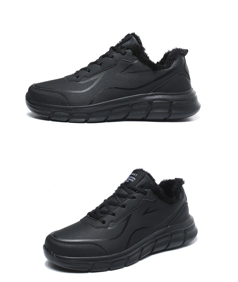 Tênis Masculino de Inverno Quente com Forro de Lã Confortável Impermeável Tamanhos Extras 46 47 48 Calçado Esportivo Casual Zapatillas Hombre