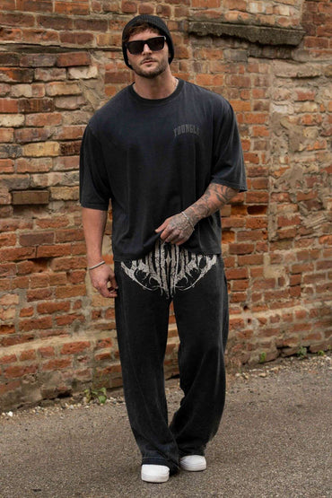 2025 YOUNGLA New American-style men's sports pants jogging muscle fitness casual pants loose straight-leg pants