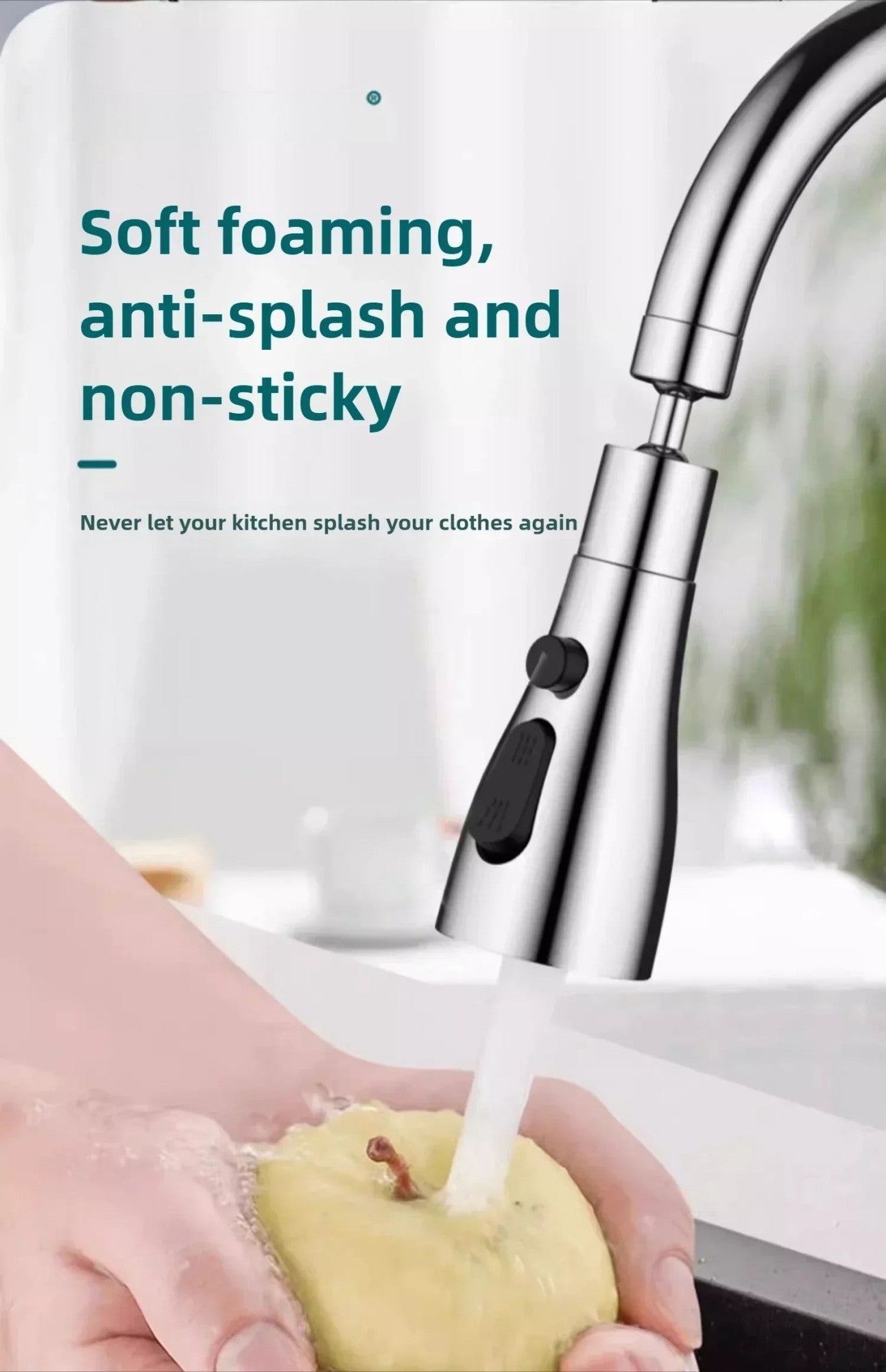 1pc Faucet Extender Metal Alloy,Three Modes,Head Water Saver Home Extended Shower Spray Filter Faucet Extender Kitchen