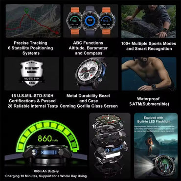 NEW 4GB Memory Video Player Smart Watch AMOLED With GPS Offline Maps Military Sports Smartwatch Men 30m Swim Waterproof Bracelet
