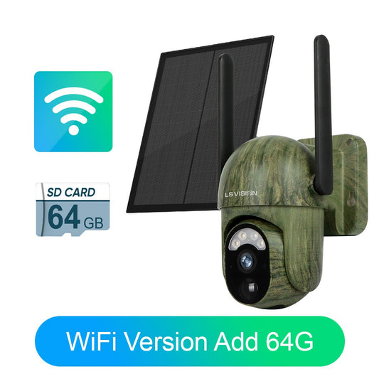 LS VISION 4G /WFII Solar Security Cameras Wireless Outdoor 2K HD Video Surveillance Color Night Vision Human/Animal Detection