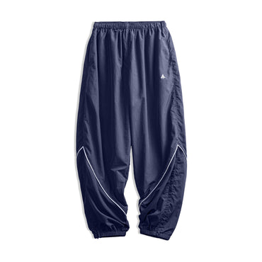 Maden Men Contrasting Color Loose Sweatpants Vintage Lightweight Drawstring Casual Pants Elastic Waist Design Plus Size Trousers