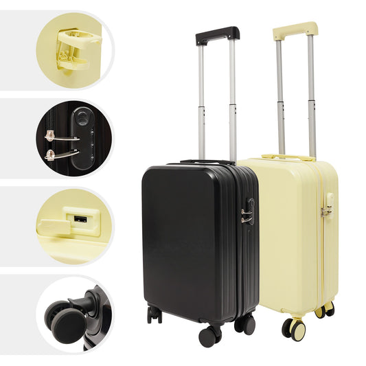 Mala de Viagem 20 Polegadas, Mala de Bordo, Mala com Porta Copos, Mala de Viagem com Porta USB